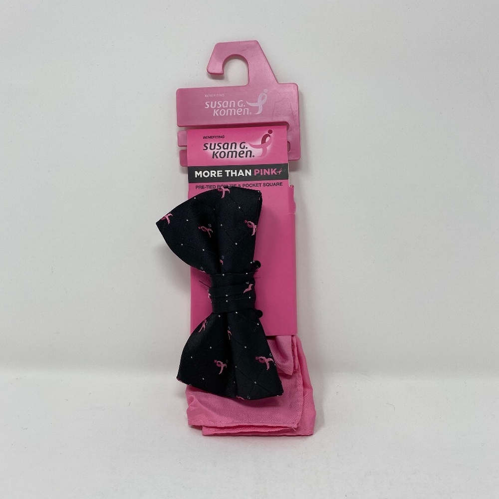 Susan G Komen Bow Tie & Pocket Square Combo